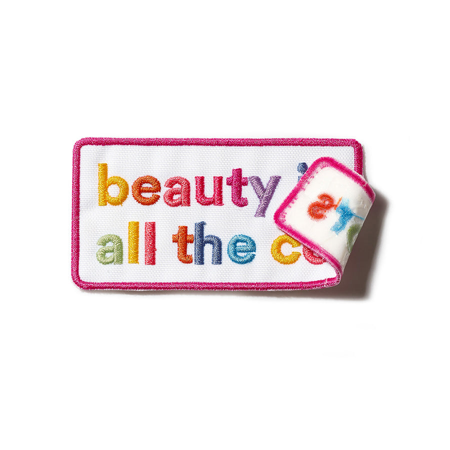 beauty is iron-on patch